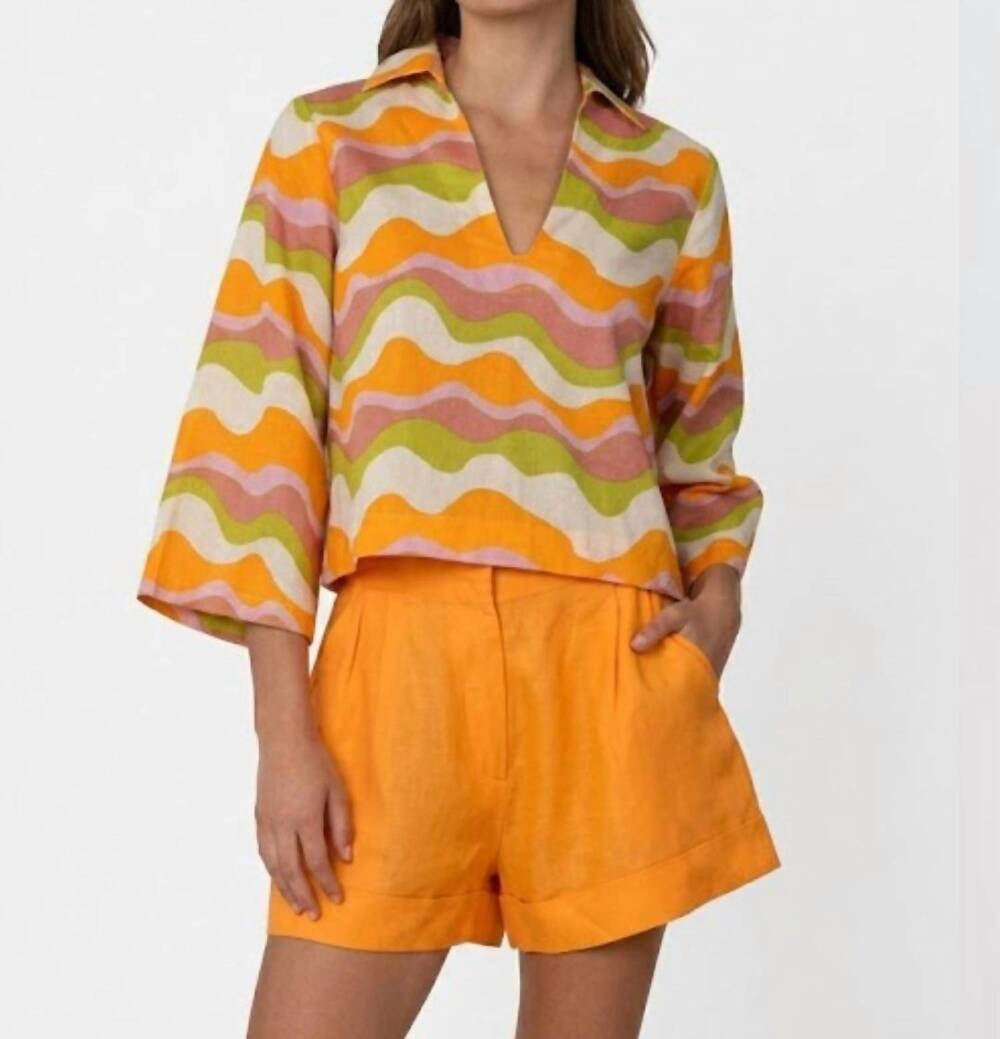 NEW ELIZABETH JAMES THE LABEL sami high waist shorts in orange